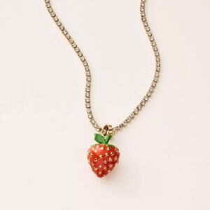 Kate Spade Strawberry Charm Tennis Necklace